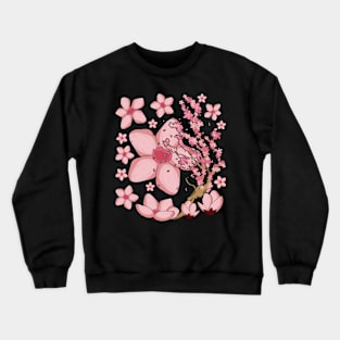 Japanese Cherry Blossom Pink Flower Japan Sakura Crewneck Sweatshirt